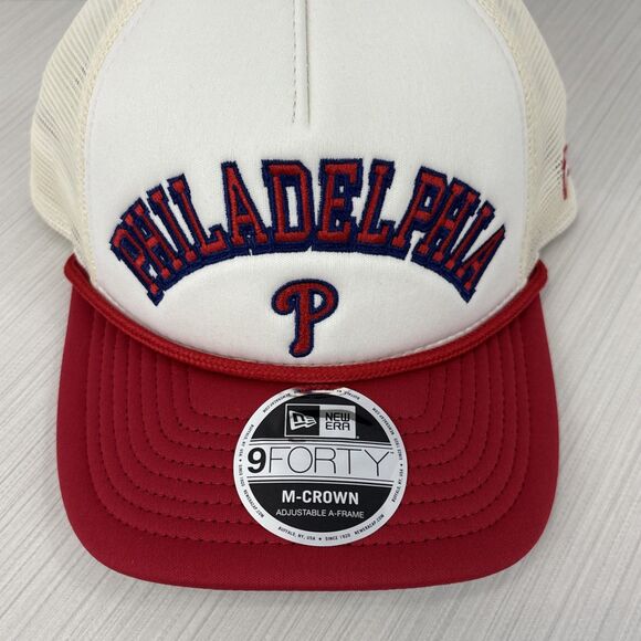 New Era Philadelphia Phillies 9Forty M-Crown A-Frame White Snapback Rope Hat NEW - Picture 2 of 6